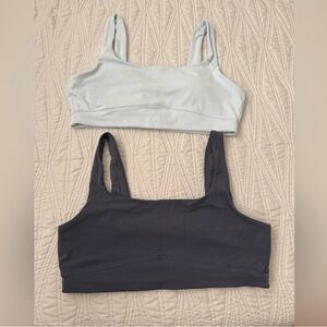 Vuori Light Blue and Dark Gray Sports Bras